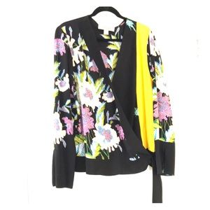 DVF Floral Cross-Front Blouse S